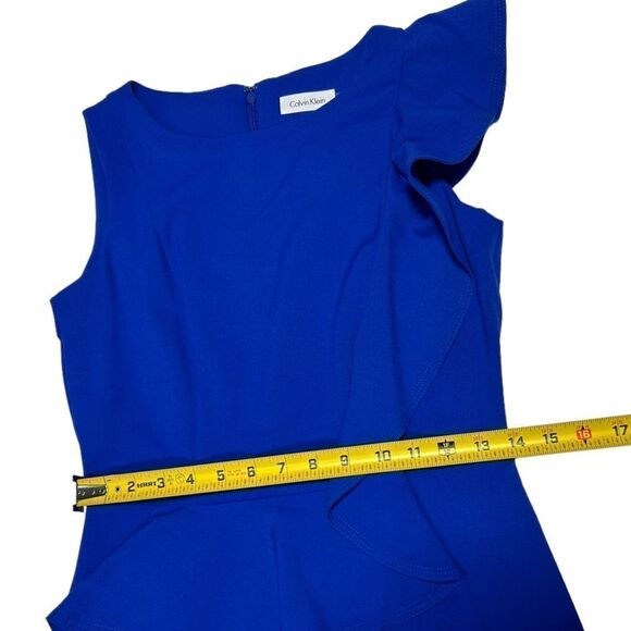 NWT Calvin Klein Cobalt Blue Mini Dress Sleeveless Asymmetrical Dark Blue Dress - Picture 8 of 10